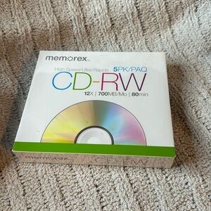 Memorex High Speed 5 pack CD-RW /12x /700mb /80 min New in Package